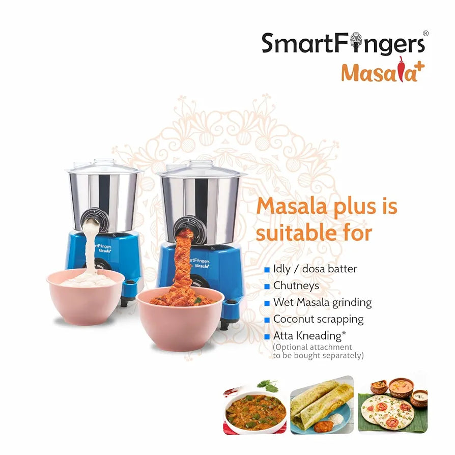 SMART FINGERS MASALA PLUS 2L BLUE WET GRINDER SMART FINGERS MASALA PLUS 2L BLUE WET GRINDER